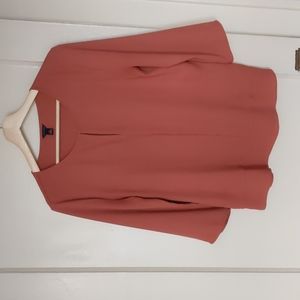 Burnt orange blouse with keyhole, small, Ann Taylor